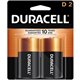 Duracell D Size Alkaline Battery - For Multipurpose - D - 2 / Pack