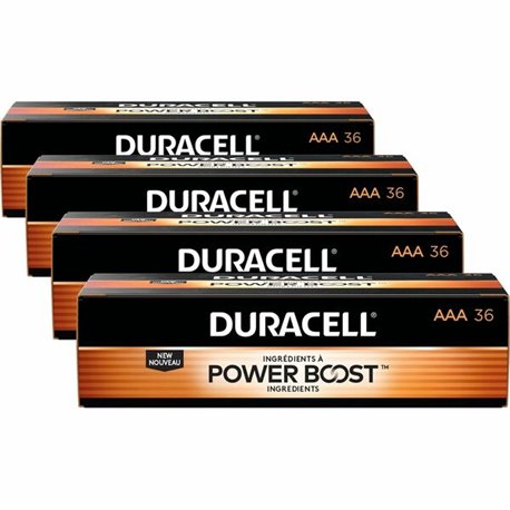 Duracell Coppertop Alkaline AAA Battery 36-Packs - For Multipurpose - AAA - 1.5 V DC - 144 / Carton