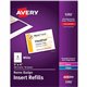 Avery Laser/Inkjet Badge Insert Refills - Laser, Inkjet - White - Card Stock - 6 / Sheet - 300 Total Label(s) - 300 / Box