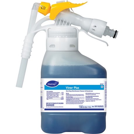 Diversey Virex Plus Disinfectant Cleaner - Ready-To-Use/Concentrate - 50.7 fl oz (1.6 quart) - Surfactant Scent - 2 / Carton - B