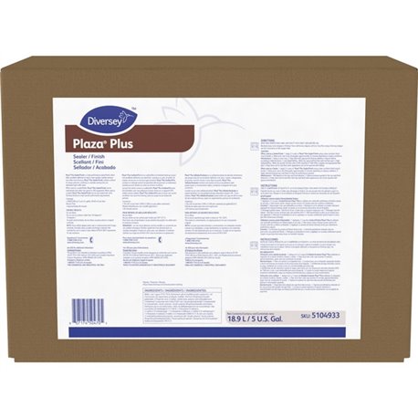 Diversey Plaza Plus Sealer/Finish - 640 fl oz (20 quart) - Slight Ammonia Scent - 1 / Box - Long Lasting, Durable - White