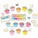 Ashley Birthday Cupcake Bulletin Board Set - Skill Learning: Birthday - 36 Pieces - 1 Each