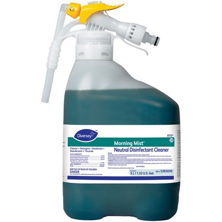 Diversey Quaternary Disinfectant Cleaner - Ready-To-Use - 169 fl oz (5.3 quart) - Fresh Scent - 1 Each - Deodorize - Blue/Green