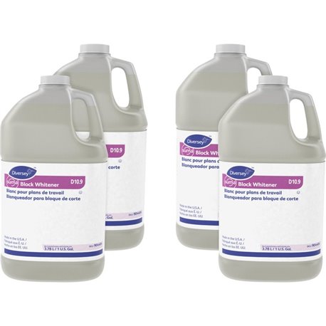 Diversey Suma Block Whitener - Ready-To-Use - 128 fl oz (4 quart) - Chlorine Scent - 4 / Carton - Non-corrosive - Yellow