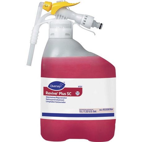 Diversey Floor Maintainer & Rejuvenator - 169.1 fl oz (5.3 quart) - Citrus Scent - 1 Each - Scratch Resistant - Red