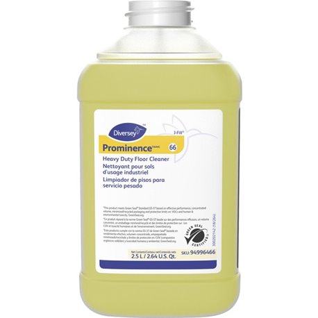 Diversey Prominence Heavy Duty Floor Cleaner - 84.5 fl oz (2.6 quart) - Citrus Scent - 2 / Carton - Heavy Duty, Rinse-free, pH N