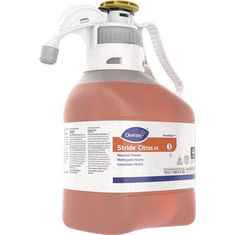 Diversey Stride Citrus HC Neutral Cleaner - For Multi Surface, General Purpose - Concentrate - 47.3 fl oz (1.5 quart) - Citrus S