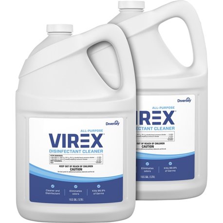 Diversey All-Purpose Virex Disinfectant Cleaner - Ready-To-Use - 128 fl oz (4 quart) - Citrus Scent - 2 / Carton - Deodorize, Od