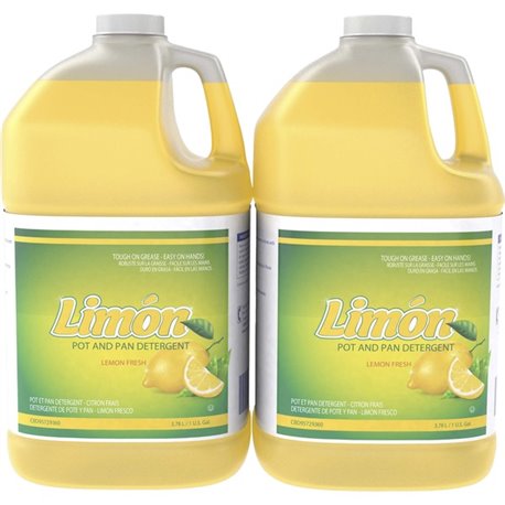 Diversey Limon Pot And Pan Detergent - Ready-To-Use/Concentrate - 128 fl oz (4 quart) - Lemon Fresh Scent - 2 / Carton - pH Bala