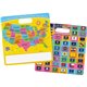 Ashley U.S. Map/Flags Smart Poly Busy Board - 10.8" (0.9 ft) Width x 10.8" (0.9 ft) Height - Poly-coated Cardboard Surface - Squ