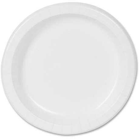 Dixie Basic 8-1/2" Lightweight Paper Plates by GP Pro - Microwave Safe - 8.5" Diameter - White - Paper Body - 125 / Pack