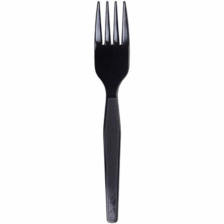 Dixie Medium-weight Disposable Forks Grab-N-Go by GP Pro - 100/Box - Fork - 100 x Fork - Black