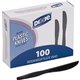 Dixie Medium-weight Disposable Knives Grab-N-Go by GP Pro - 100/Box - Knife - 100 x Knife - Black