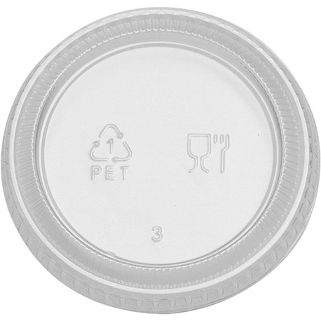 Dixie Portion Cup Lids by GP Pro - PETE Plastic - 24 / Carton - 100 Per Pack - Clear