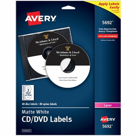 Avery Optical Disc Label - Laser - 40 / Pack