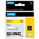 Dymo Colored Industrial Rhino Vinyl Labels - 3/4" Width - Rectangle - Black, Yellow - Vinyl - 1 Each - Water Resistant - Abrasio