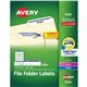 Avery TrueBlock File Folder Labels - 21/32" Width x 3 7/16" Length - Permanent Adhesive - Rectangle - Laser, Inkjet - Matte - Bl
