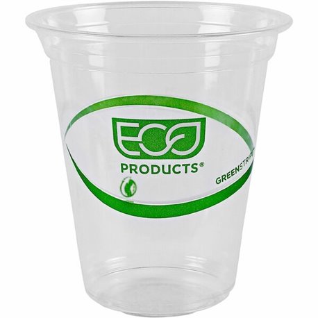 Eco-Products 16 oz GreenStripe Cold Cups - 50 / Pack - Clear, Green - Polylactic Acid (PLA) - Cold Drink