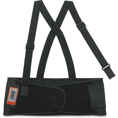 Ergodyne ProFlex Economy Elastic Back Support - 25" - 30" Waist Size - Strap Mount - Black - 1 Each