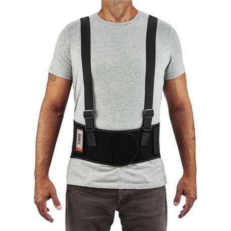 Ergodyne ProFlex 1600 Standard Back Support Brace - 25" - 30" Waist Size - Black - Polypropylene, Elastic, Rubber - 1 Each