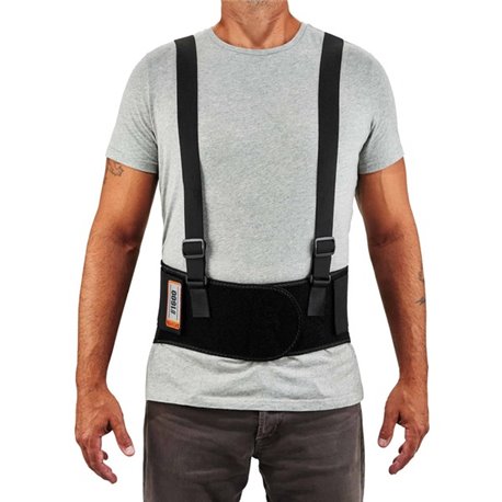 Ergodyne ProFlex 1600 Standard Back Support Brace - 30" - 34" Waist Size - Black - Elastic, Polypropylene, Rubber - 1 Each