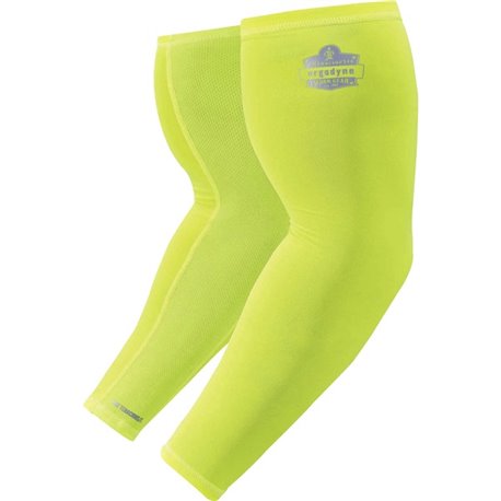 Chill-Its 6690 Cooling Arm Sleeves - 16.90" Length - Lime - Fabric - Durable, Comfortable, UV Protection, Abrasion Resistant, Mo