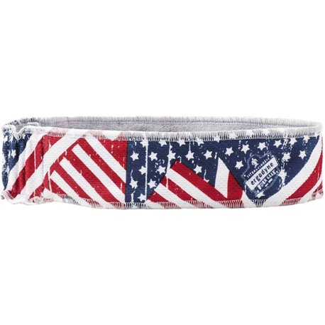 Chill-Its 6605 High-Performance Headband - 6 / Carton - Stars and Stripes Design - 2" Height x 0.3" Width x 20" Length - Cloth, 