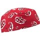 Chill-Its 6630 Red Western Skull Cap - Terry Cloth - Fabric, Elastic - Red Western