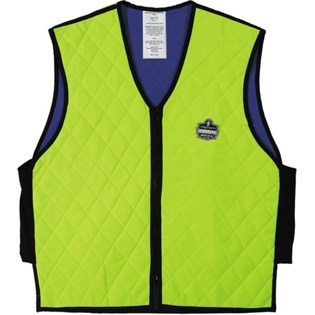 Chill-Its 6665 Evaporative Cooling Vest - 3-Xtra Large Size - Polyester, Fabric, Nylon, Mesh - Lime, Black - Water Repellent, Po