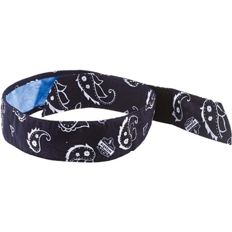 Chill-Its 6705CT Evaporative Cooling Bandana Headband - 0.3" Width x 9.5" Height x 7" Length - 6 / Carton - Navy Western - Polyv