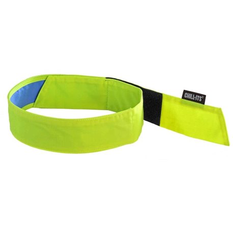 Chill-Its 6705CT Evaporative Cooling Bandana Headband - 0.3" Width x 9.5" Height x 7" Length - 6 / Carton - Lime - Polyvinyl Alc