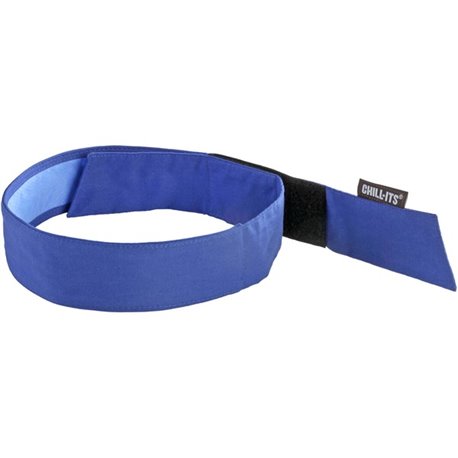 Chill-Its 6705CT Evaporative Cooling Bandana Headband - 0.3" Width x 9.5" Height x 7" Length - 6 / Carton - Solid Blue - Polyvin