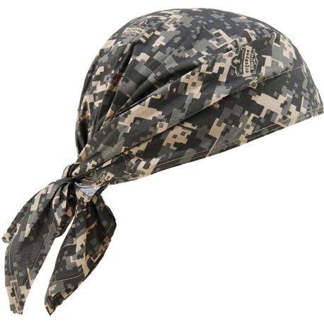 Chill-Its 6710CT Evaporative Cooling Bandana Triangle Hat - 0.5" Width x 9.5" Height x 7" Length - 6 / Carton - Camo - Polyvinyl