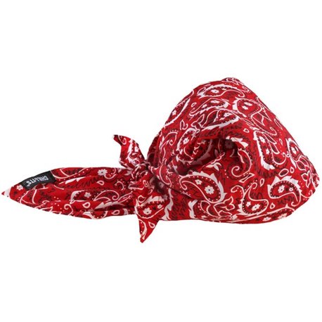 Chill-Its 6710CT Evaporative Cooling Bandana Triangle Hat - 0.5" Width x 9.5" Height x 7" Length - 6 / Carton - Red Western - Po