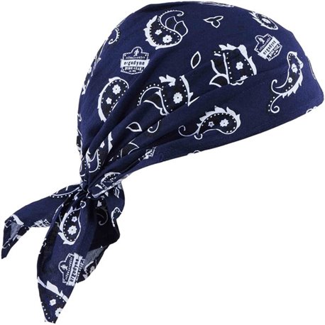 Chill-Its 6710CT Evaporative Cooling Bandana Triangle Hat - 0.5" Width x 9.5" Height x 7" Length - 6 / Carton - Navy Western - P