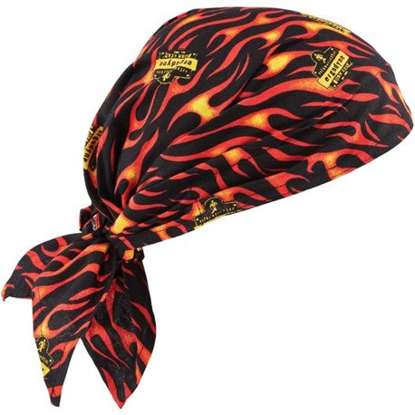 Chill-Its 6710CT Evaporative Cooling Bandana Triangle Hat - 0.5" Width x 9.5" Height x 7" Length - 6 / Carton - Flame - Polyviny