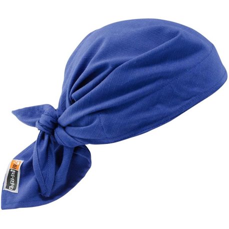 Chill-Its 6710FR Evaporative FR Cooling Triangle Hat - 5" Width x 9.5" Height x 7" Length - 6 / Carton - Blue - Cotton, Fabric, 