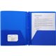 Business Source Letter Portfolio - 8 1/2" x 11" - 50 Sheet Capacity - 3 x Prong Fastener(s) - 2 Pocket(s) - Blue - 1 Each
