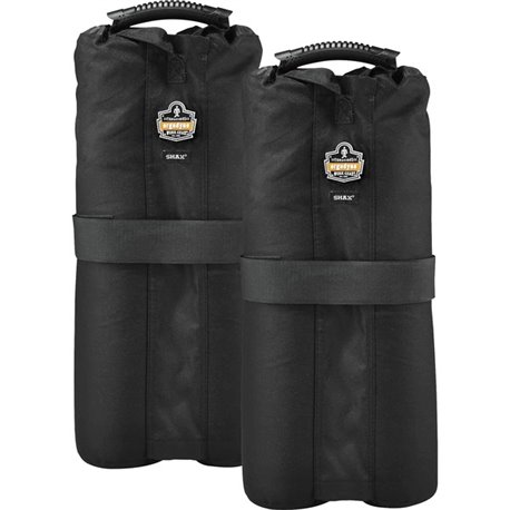 Shax 6094 One Size Tent Weight Bags - 40 lb Capacity - 10" Width x 7" Length - Black - Polyurethane, Polyester - 1Each - Tent