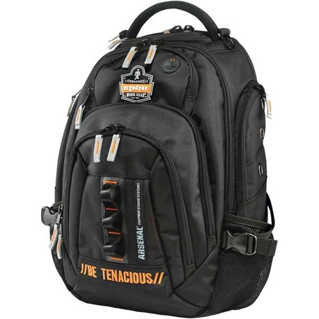 Ergodyne Arsenal 5144 Carrying Case (Backpack) Notebook - Black - Water Resistant Back, Crush Proof Top - 1200D Ballistic Polyes