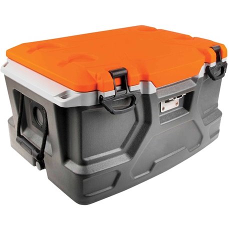 Chill-Its 5171 Single Industrial Hard Sided Cooler - 12 gal - 72 Can Support - 40 Bottle Support - Orange, Gray - Stainless Stee