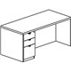 Lacasse Right Single Pedestal Desk - 0.2" Edge - Single Pedestal on Right Side - Textured Edge - Finish: Hazelnut