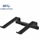 DAC Non-Skid Laptop Stand With 4-Port USB 3.0 Hub - 3" Height x 9.8" Width - Aluminum Alloy - Black