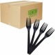 Eco-Products 6" Recycled Polystyrene Forks - 20/Carton - Black