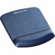 Fellowes PlushTouch Mouse Pad Wrist Rest with Microban - Blue - 1" x 7.25" x 9.38" Dimension - Blue - Polyurethane - Tear Resist