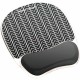Fellowes Photo Gel Mouse Pad Wrist Rest with Microban - Black Chevron - Chevron - 9.25" x 7.88" x 0.88" Dimension - Black, White