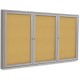 Ghent 3-door Enclosed Cork Bulletin Board - 48" Height x 72" Width - Natural Cork Surface - Self-healing, Shatter Resistant, Tam