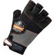 Ergodyne ProFlex 901 Half-Finger Leather Impact Gloves - Extra Large Size - Half Finger - Black - Anti-Vibration, Breathable, Kn
