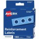 Avery Hole Reinforcement Label Rings - 0.3" Diameter - 0.25" Maximum Capacity - Round - Clear - Polyvinyl - 1000 / Pack