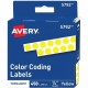 Avery 1/4" Color-Coding Labels - - Height1/4" Diameter - Permanent Adhesive - Round - Yellow - 450 / Pack - Self-adhesive